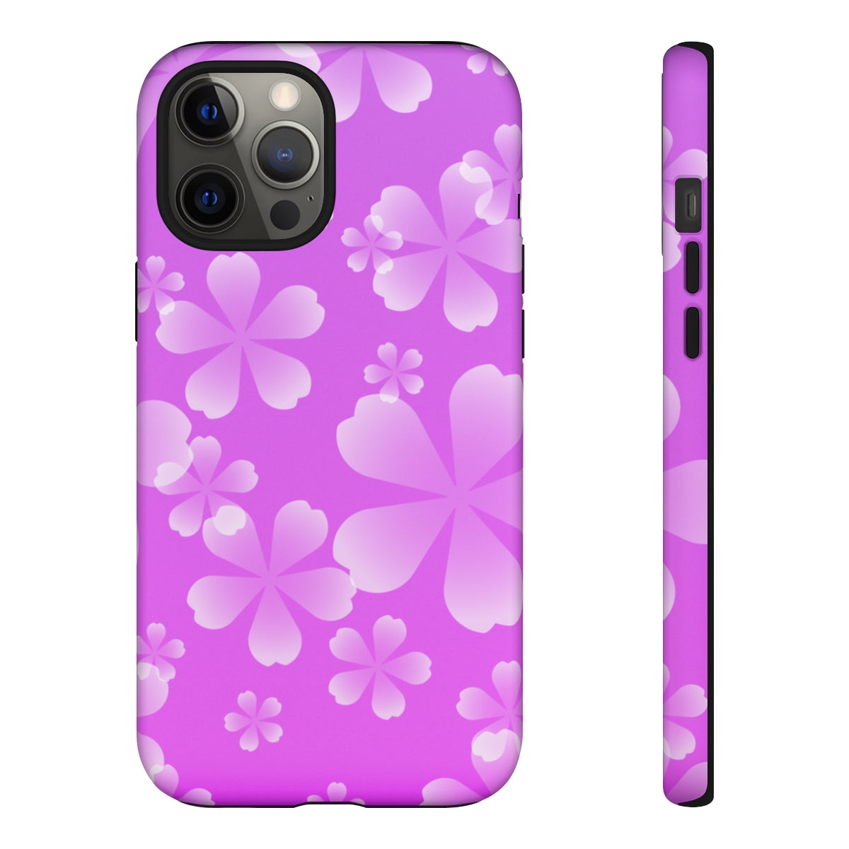 Purple with White Cherry Blossom Tough Cases