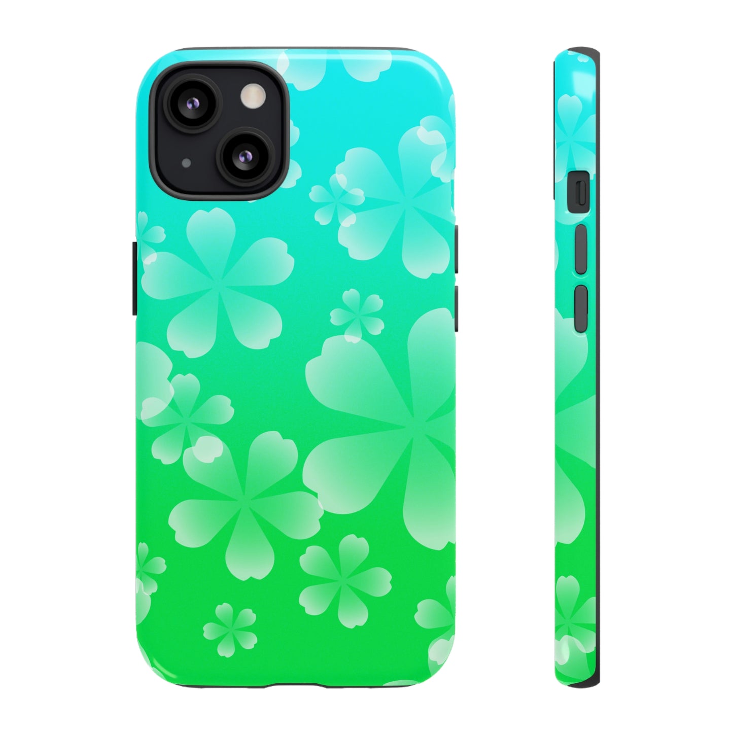 Green with Cherry  Blossoms Tough Cases