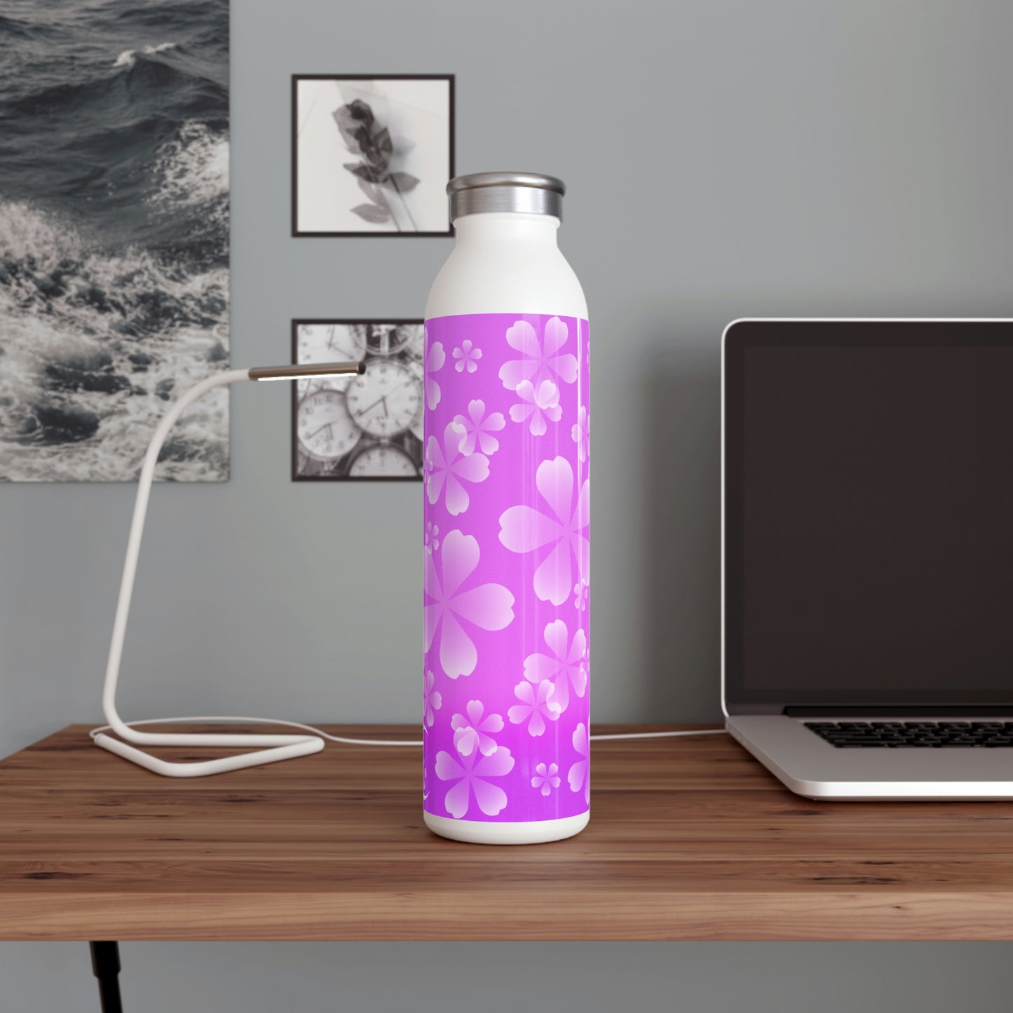 Purple Sakura Slim Water Bottle