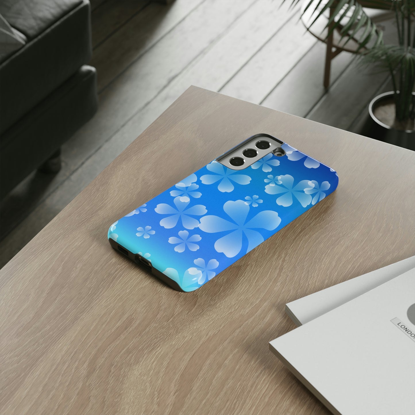 Blue with Cherry Blossom Tough Cases