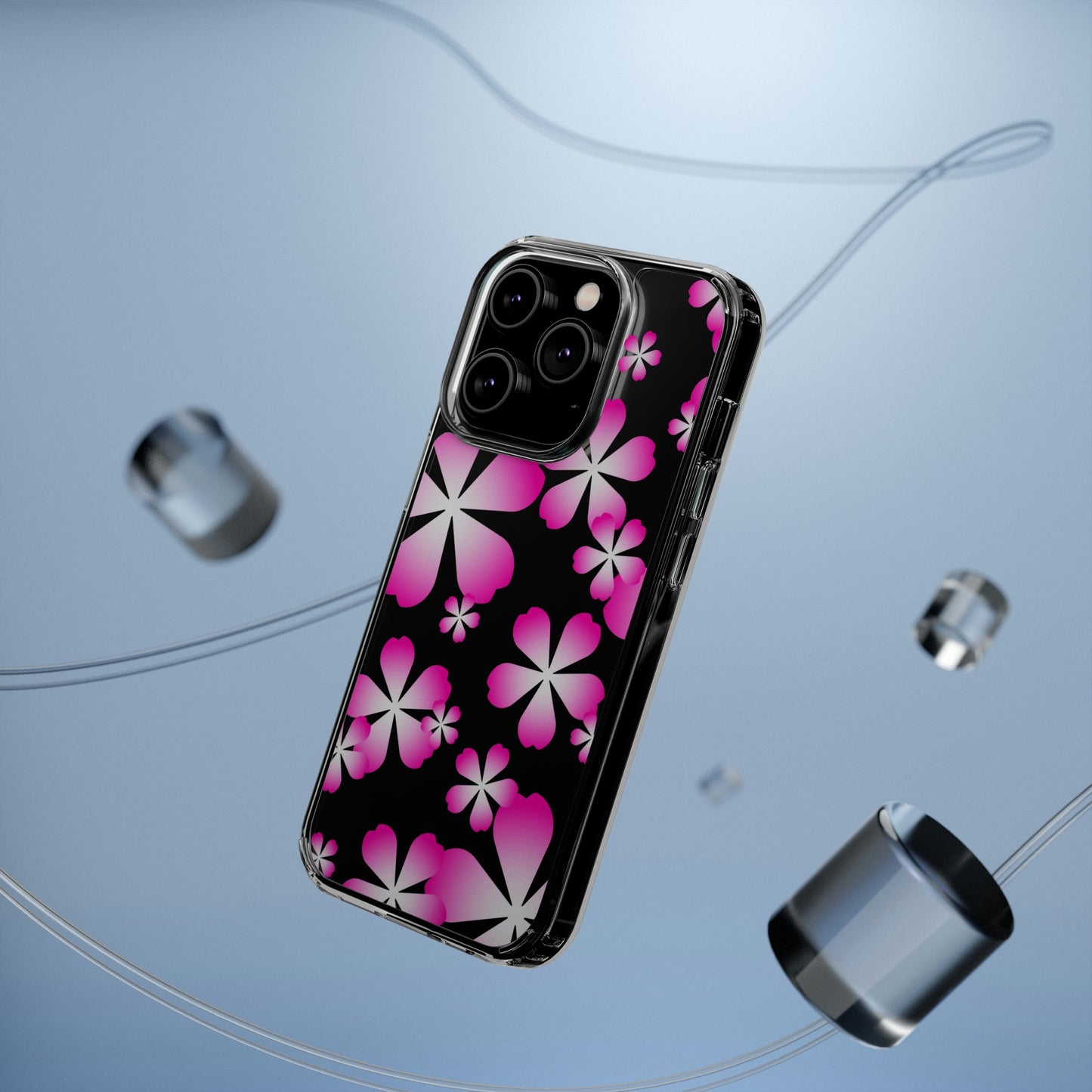 Pink Cherry Blossom Clear Cases