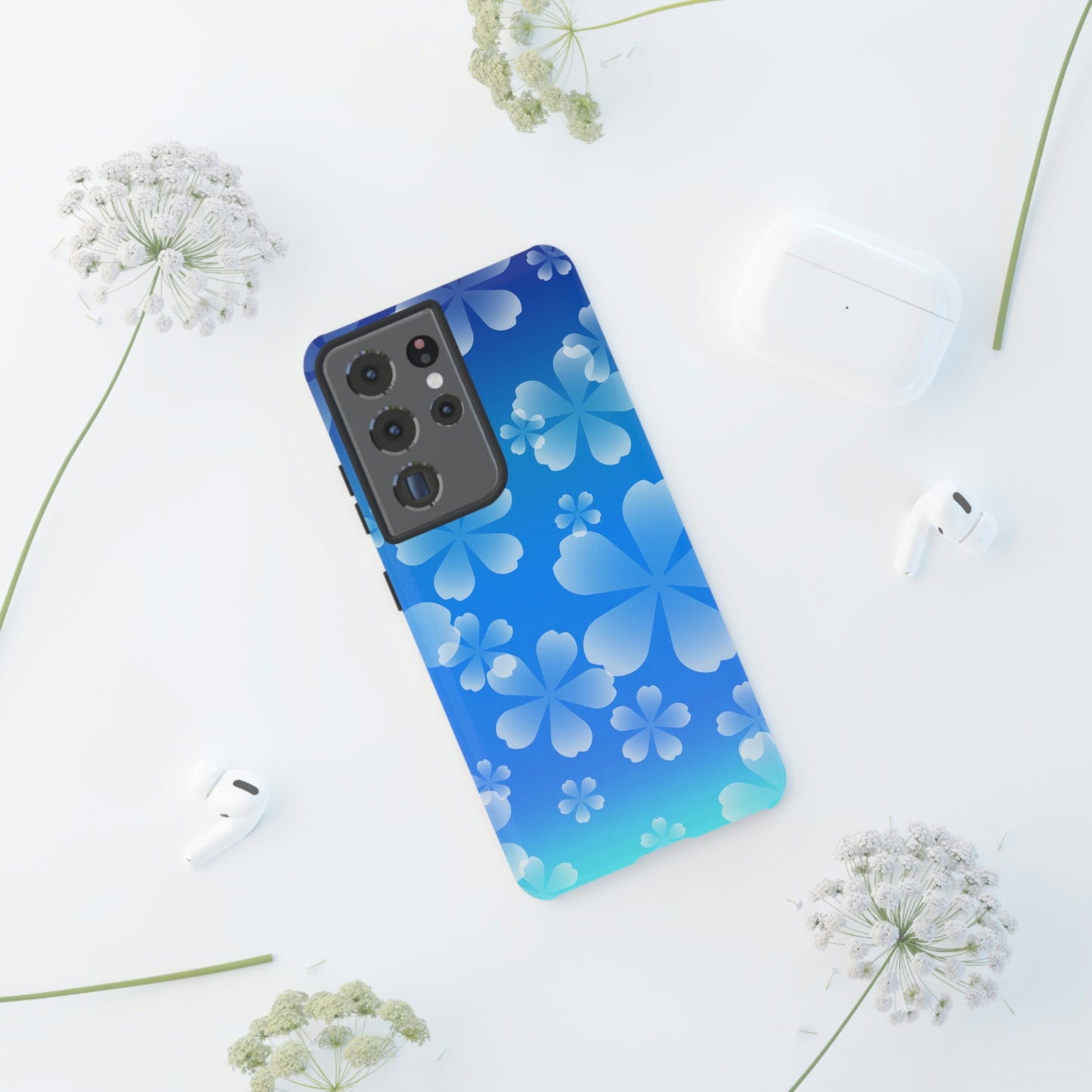 Blue with Cherry Blossom Tough Cases