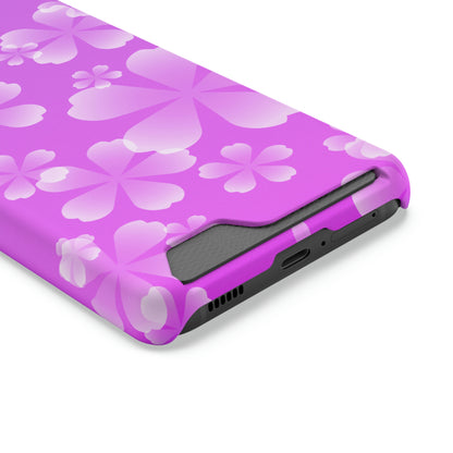 Purple and Cherry Blossom Case With Card Holder