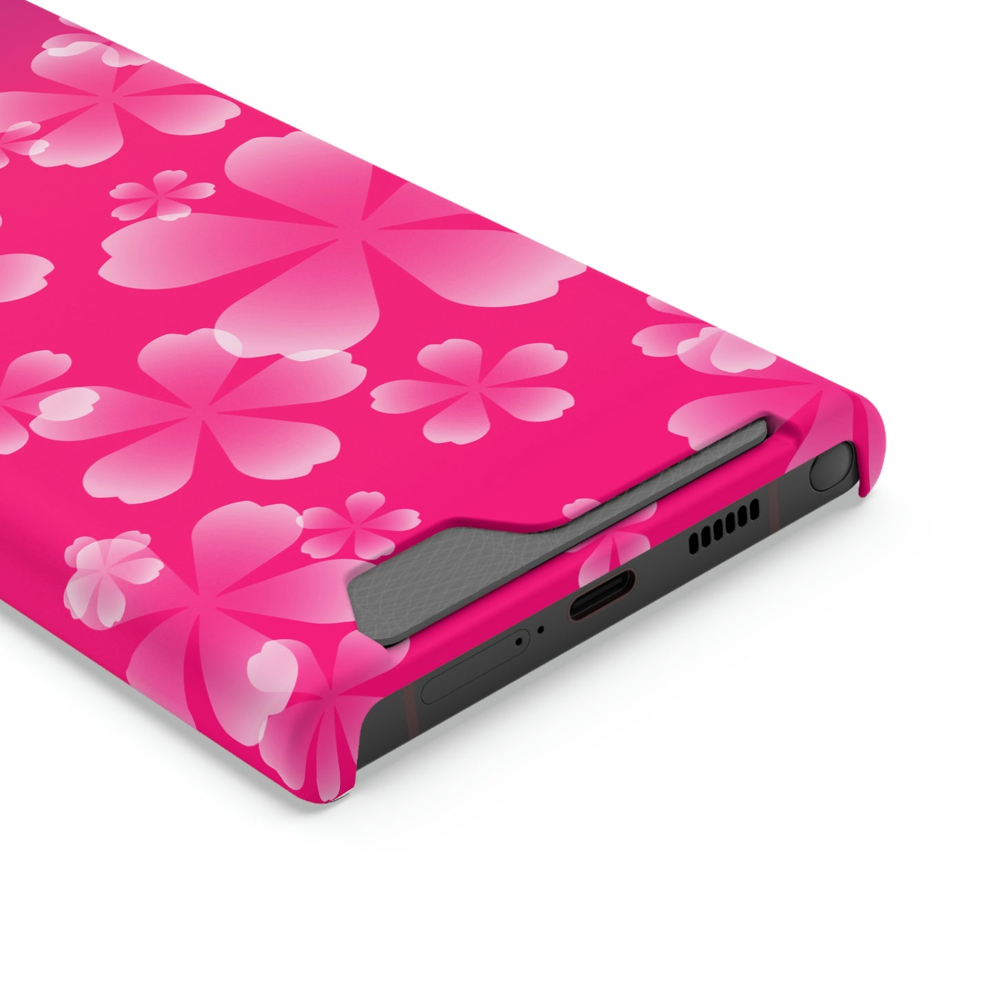 Pink and Cherry Blossom Case With Card Holder