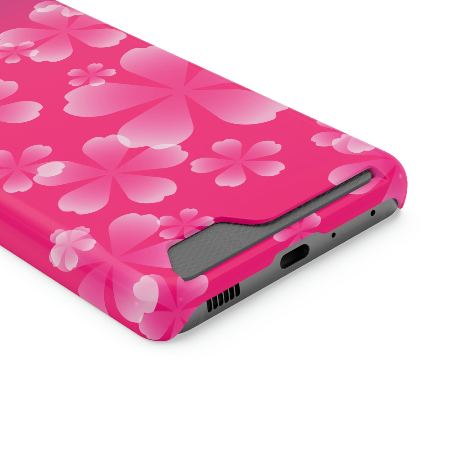 Pink and Cherry Blossom Case With Card Holder