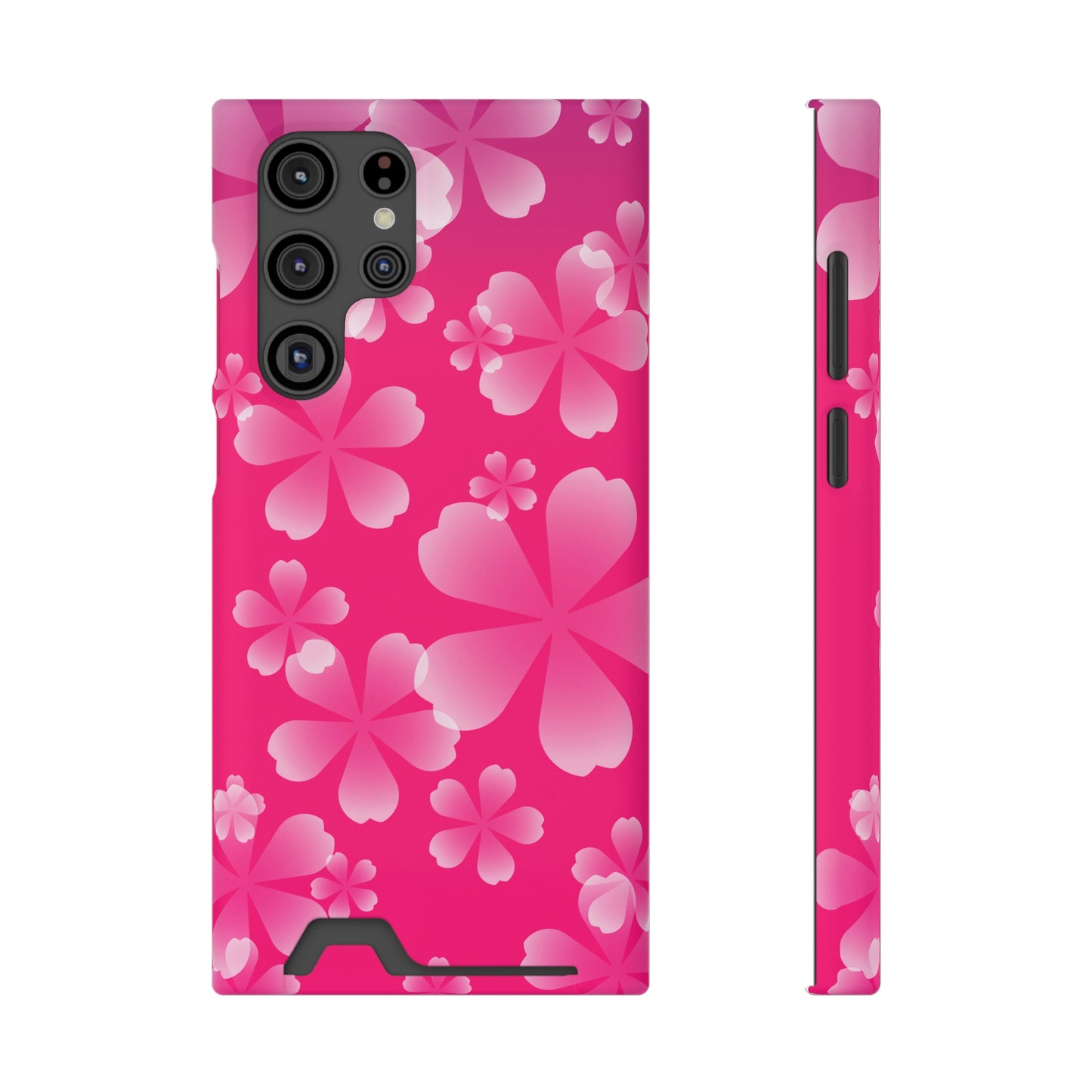 Pink and Cherry Blossom Case With Card Holder