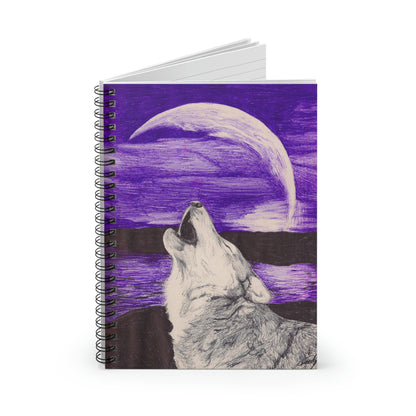 Howling Wolf Spiral Notebook - Ruled Line