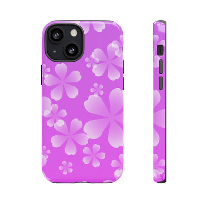 Purple with White Cherry Blossom Tough Cases