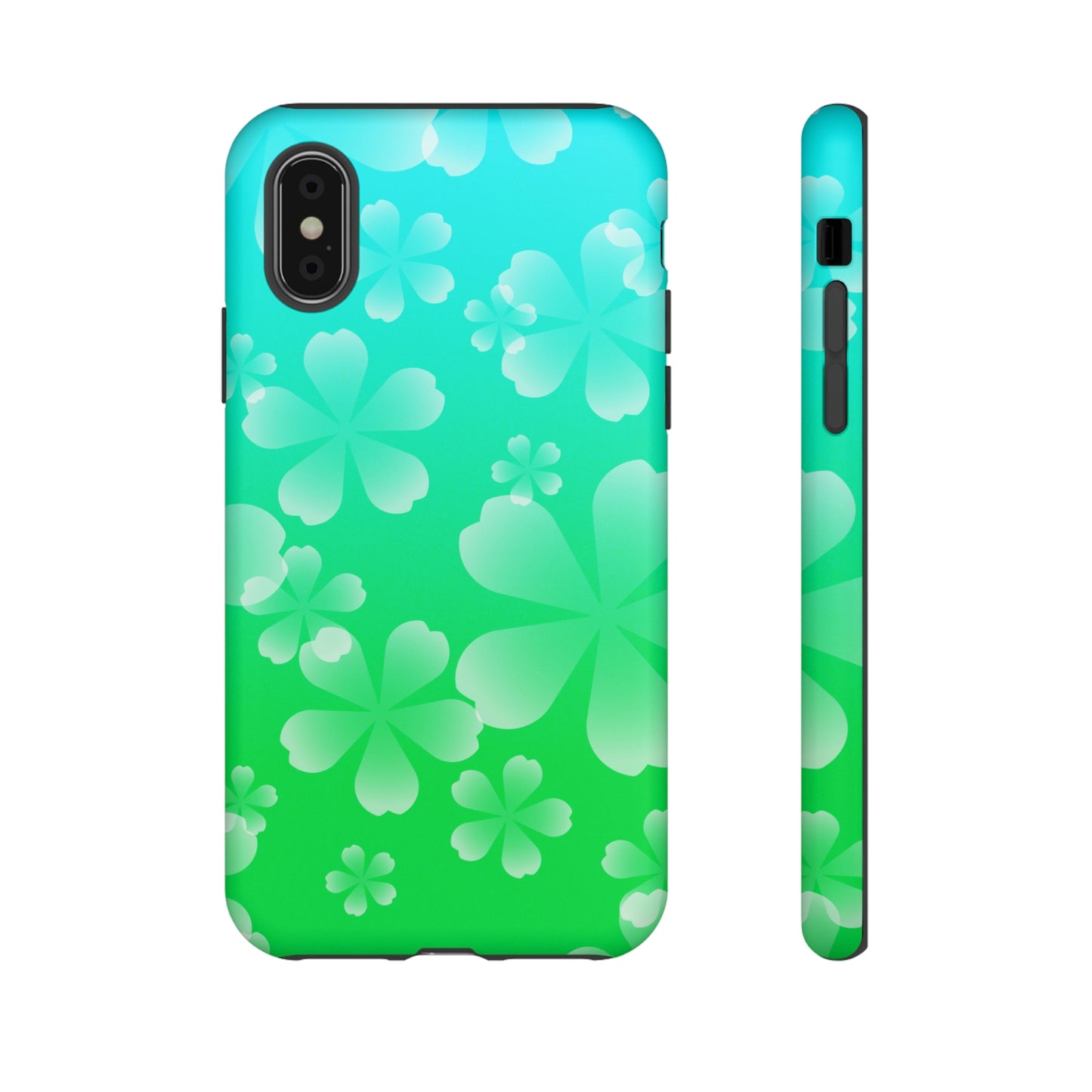 Green with Cherry  Blossoms Tough Cases