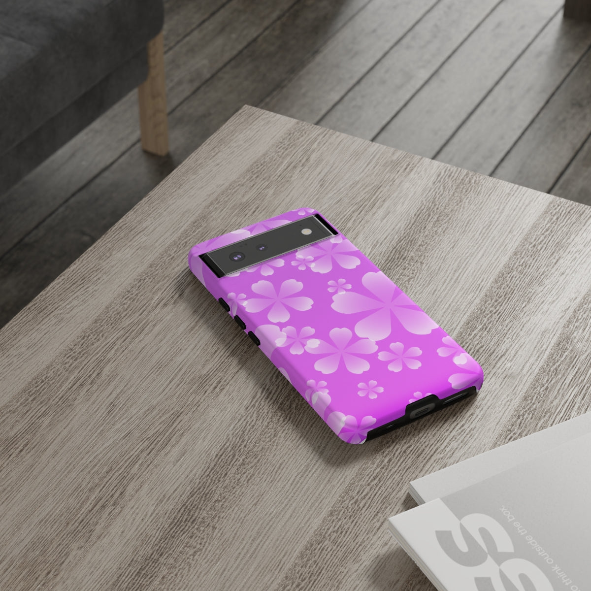 Purple with White Cherry Blossom Tough Cases