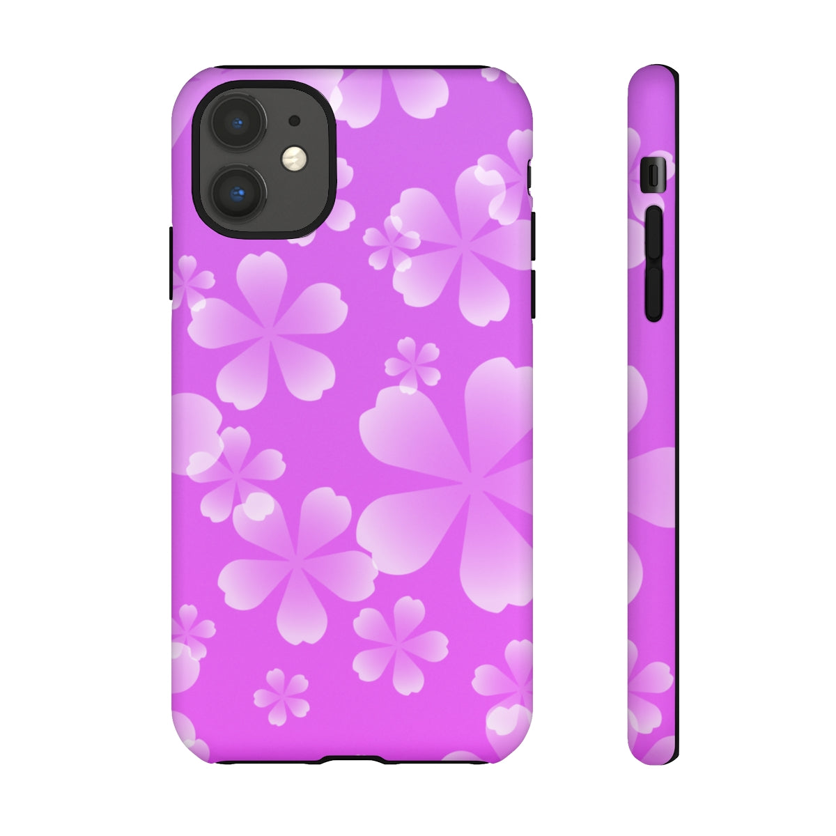 Purple with White Cherry Blossom Tough Cases