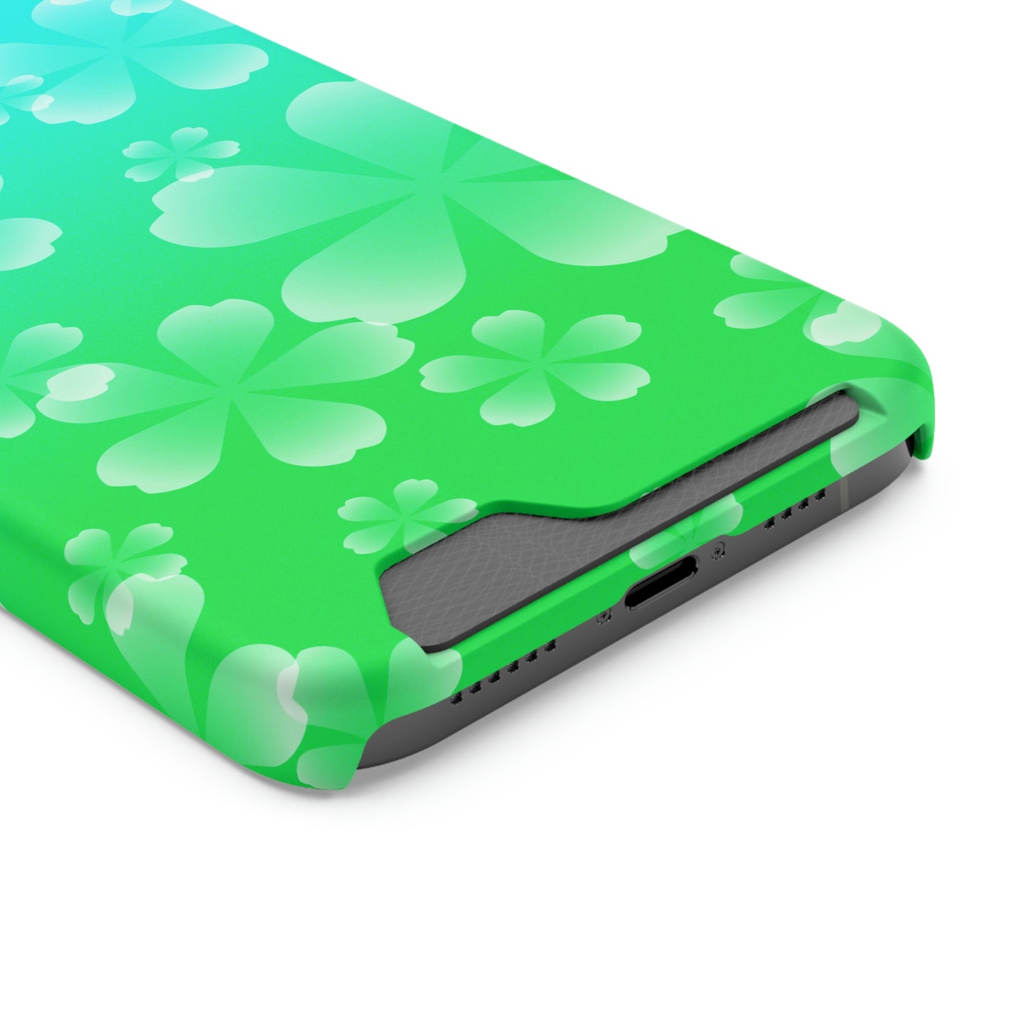 Green and Cherry Blossom Case With Card Holder