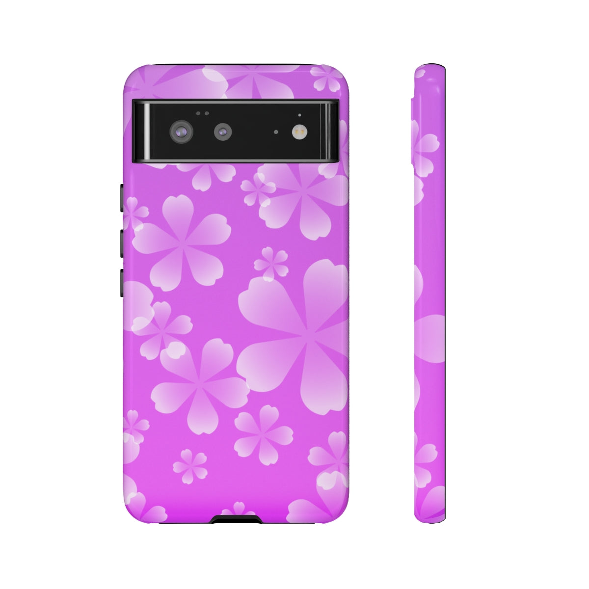 Purple with White Cherry Blossom Tough Cases