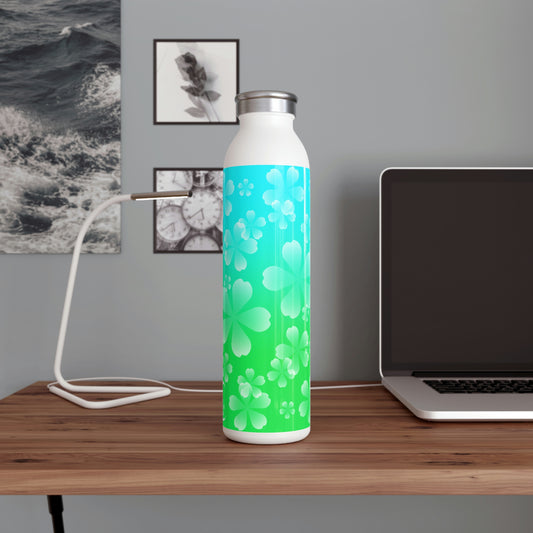 Green Sakura Slim Water Bottle