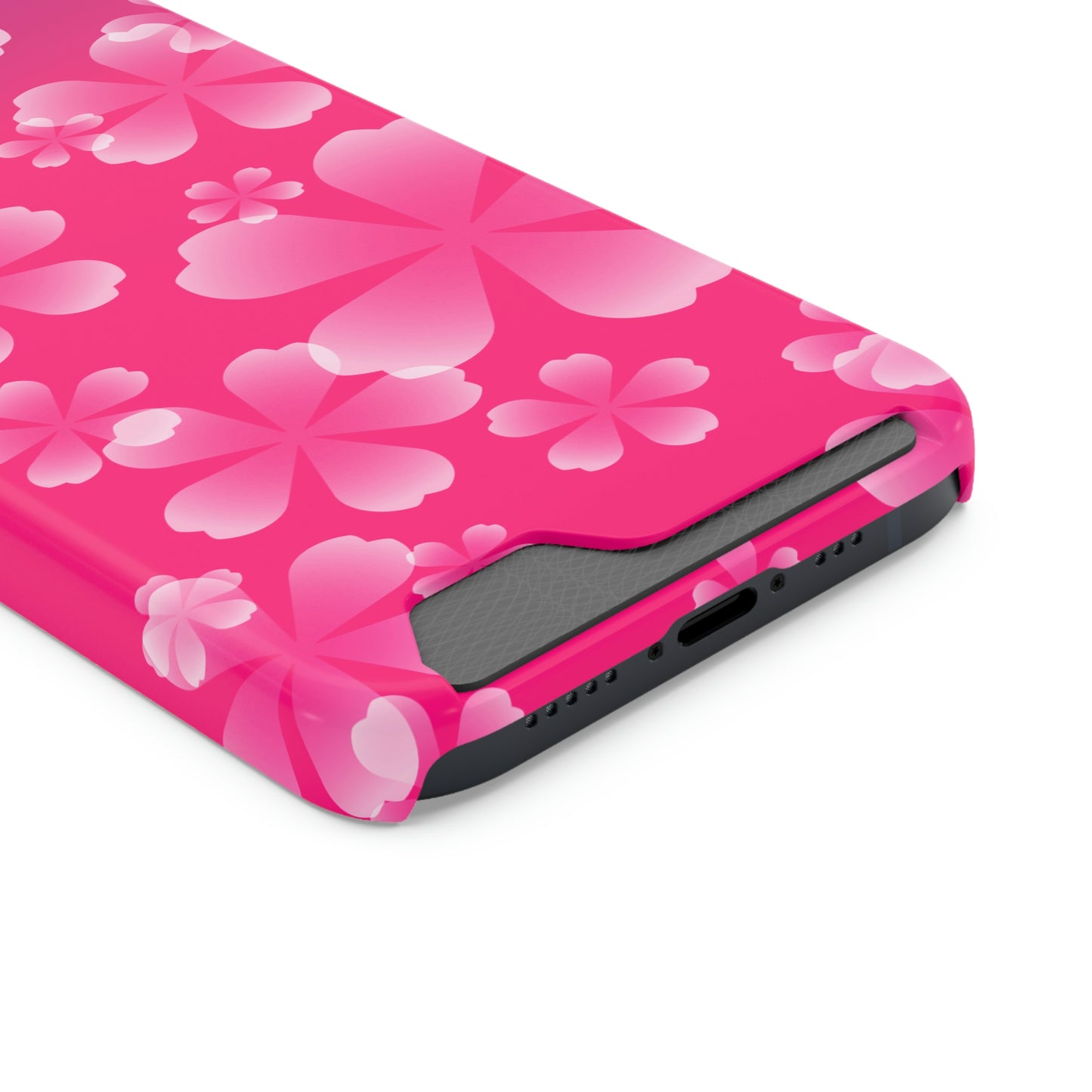 Pink and Cherry Blossom Case With Card Holder