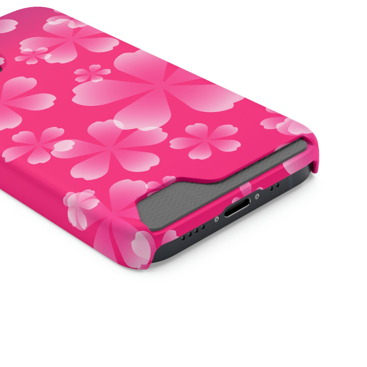 Pink and Cherry Blossom Case With Card Holder