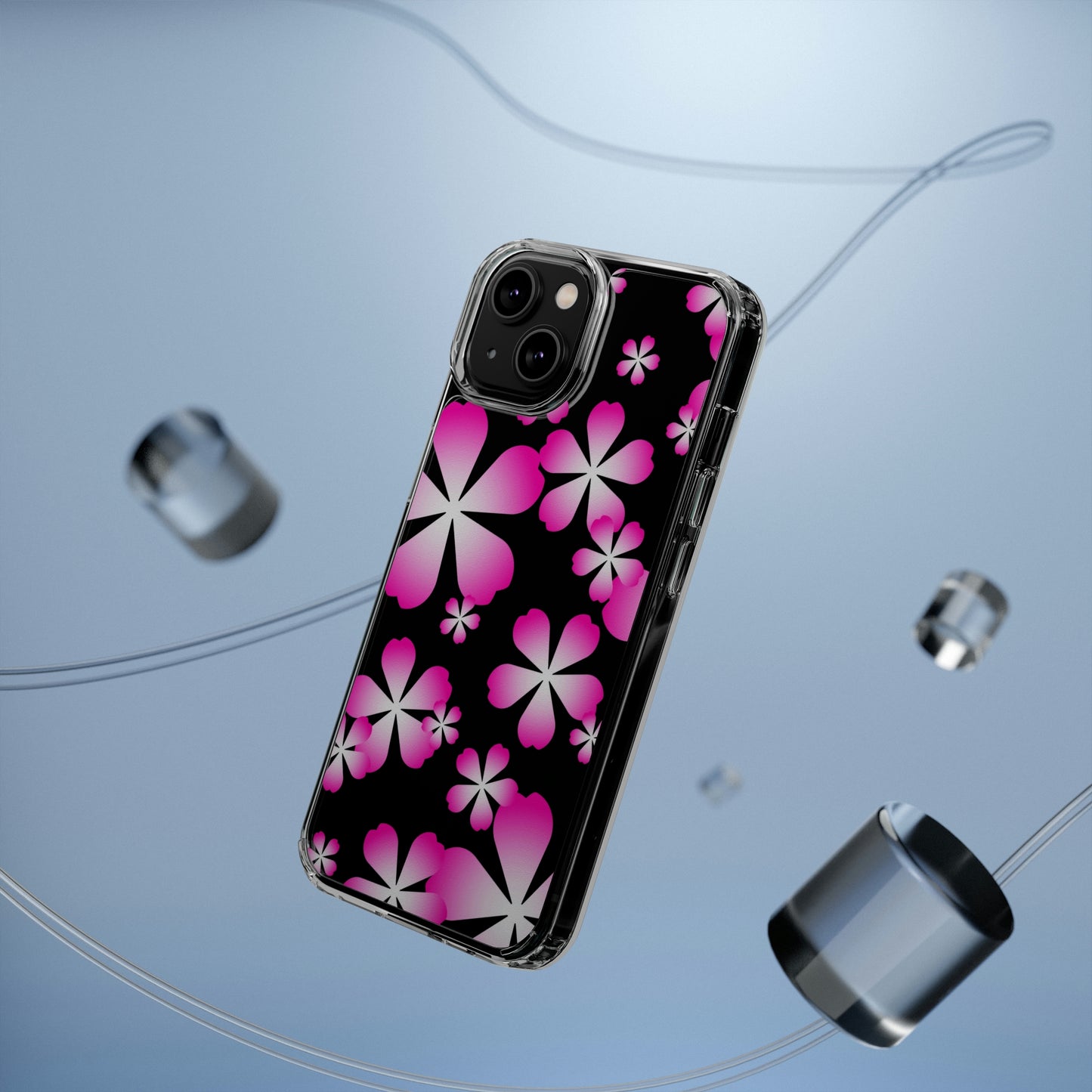 Pink Cherry Blossom Clear Cases