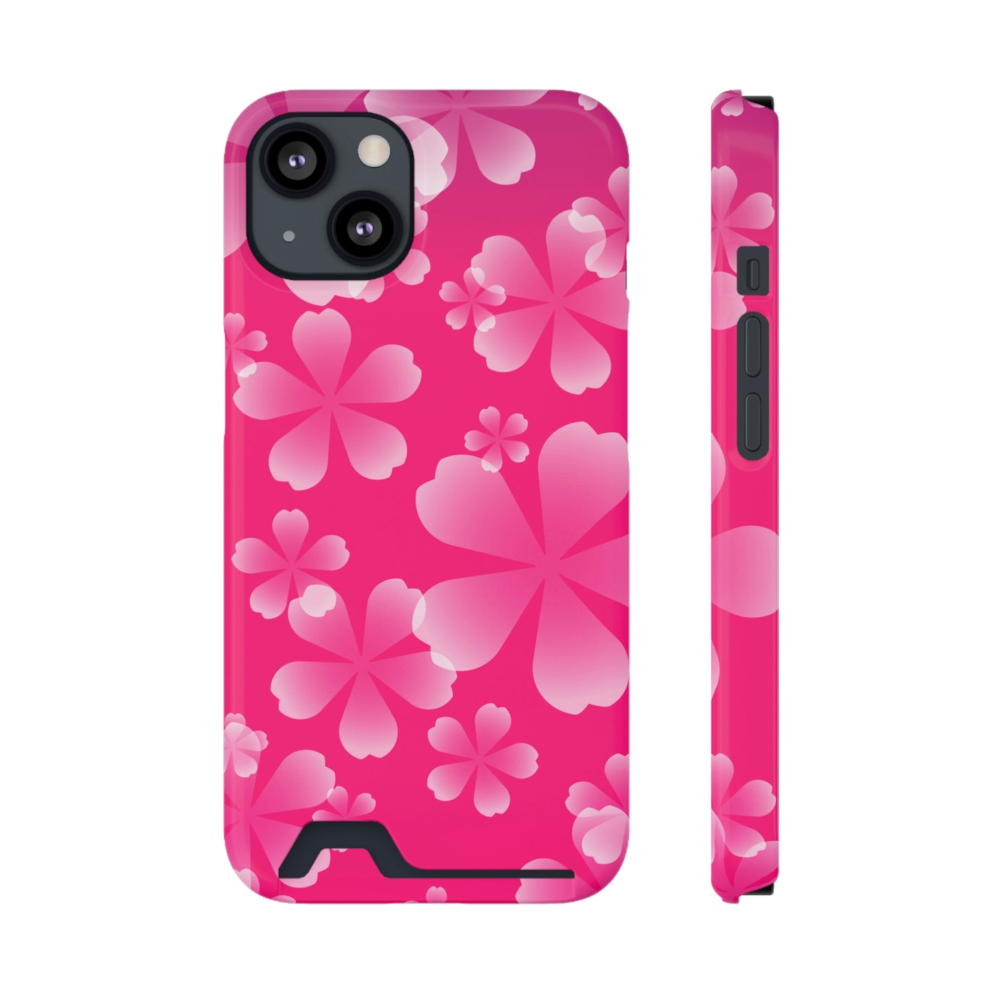 Pink and Cherry Blossom Case With Card Holder