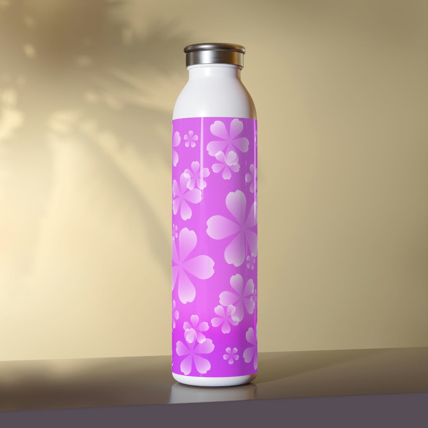 Purple Sakura Slim Water Bottle