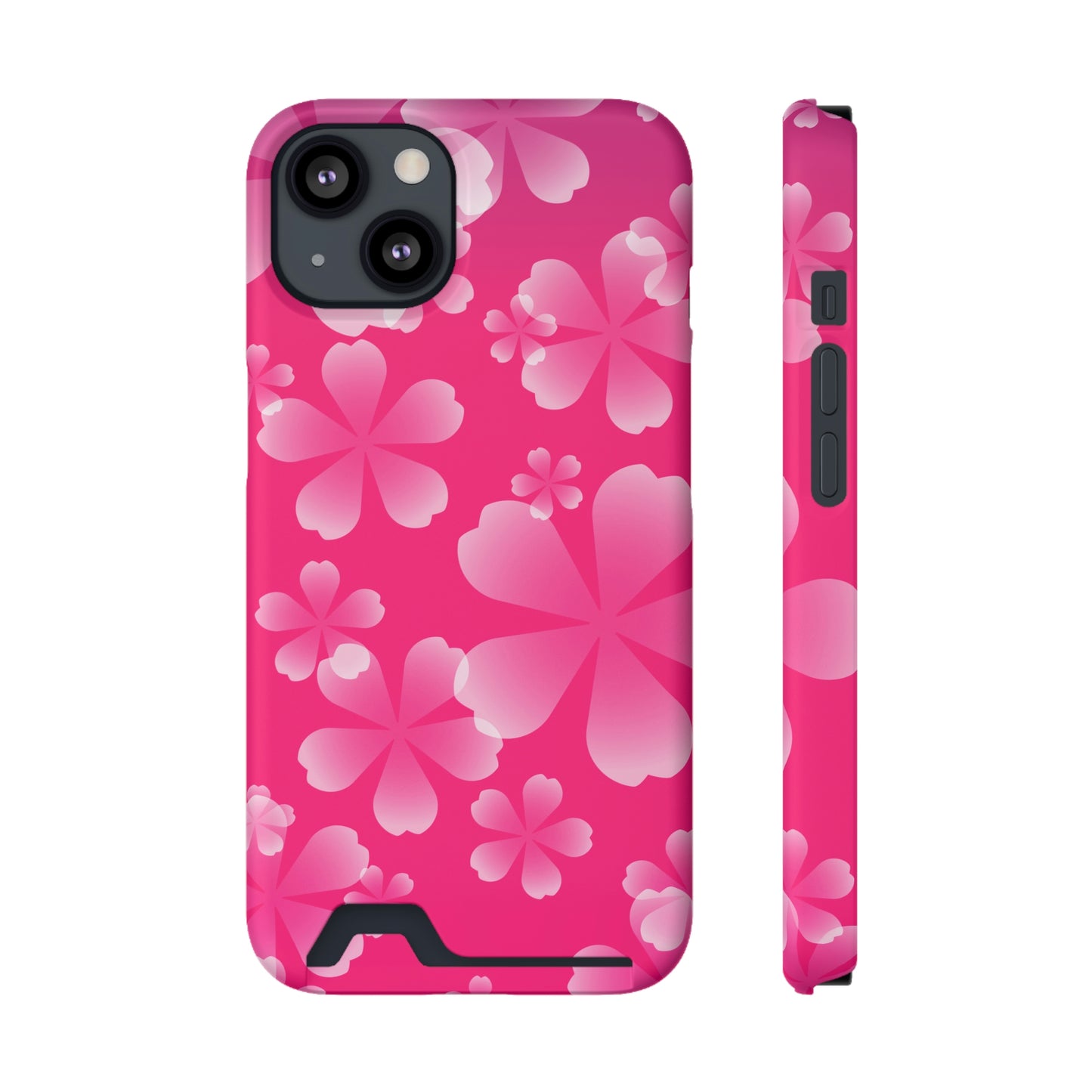 Pink and Cherry Blossom Case With Card Holder