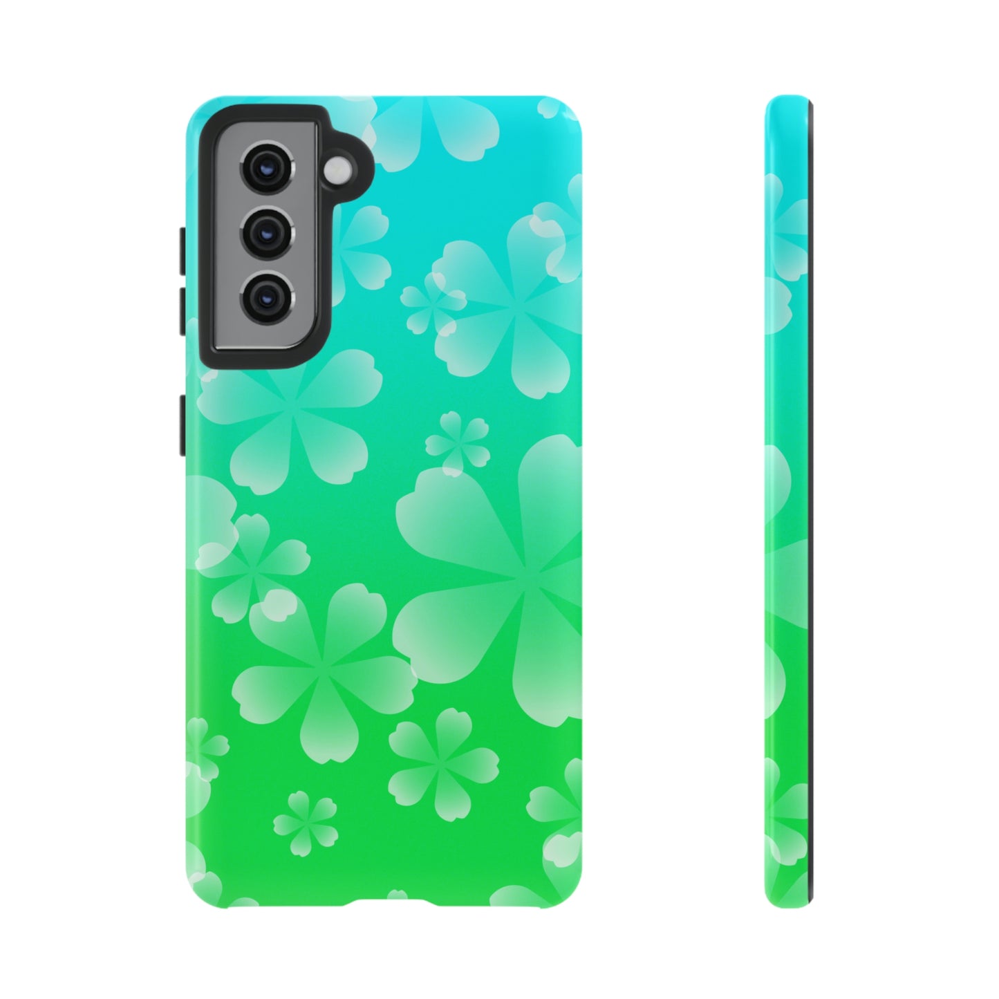 Green with Cherry  Blossoms Tough Cases