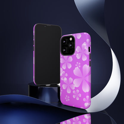 Purple with White Cherry Blossom Tough Cases