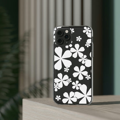 White Cherry Blossom Clear Cases