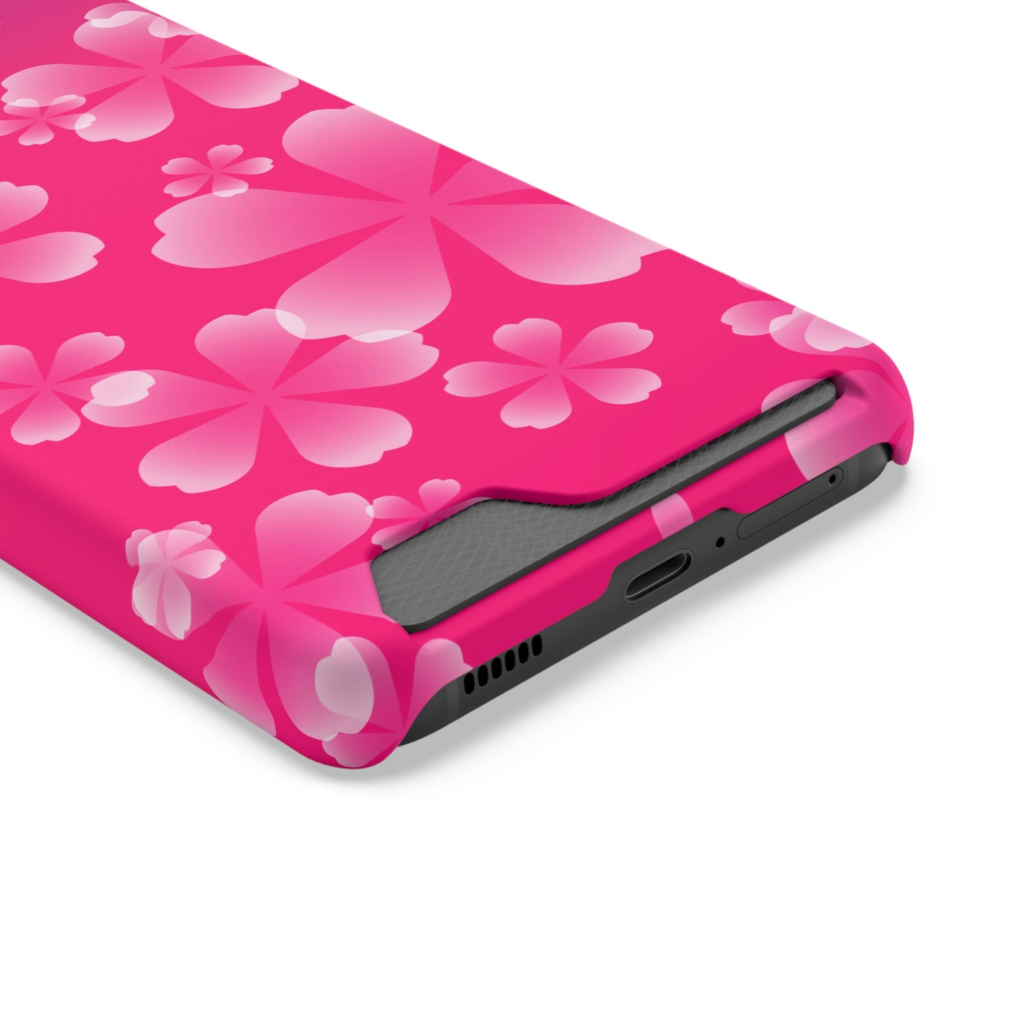 Pink and Cherry Blossom Case With Card Holder