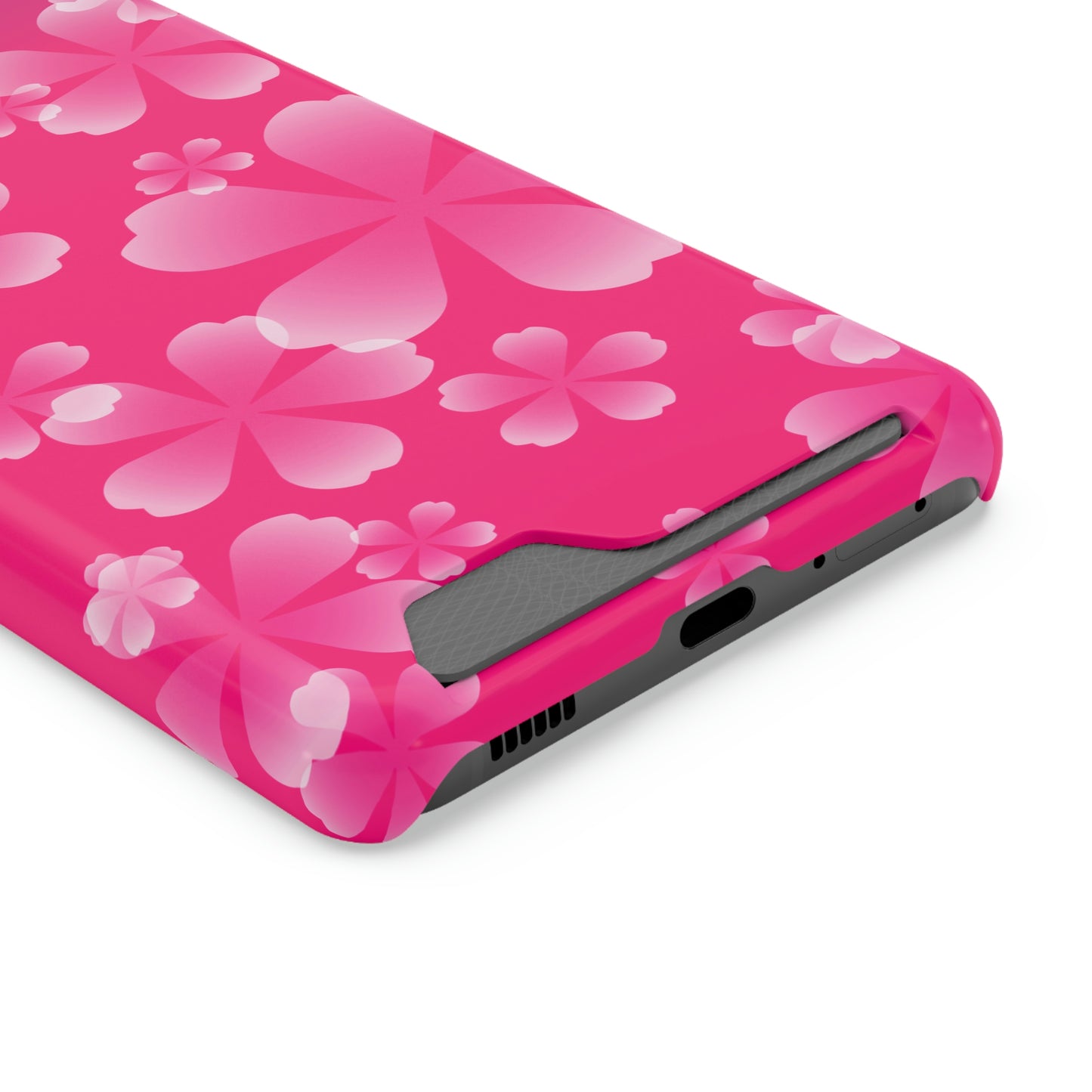 Pink and Cherry Blossom Case With Card Holder