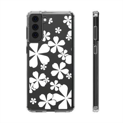 White Cherry Blossom Clear Cases