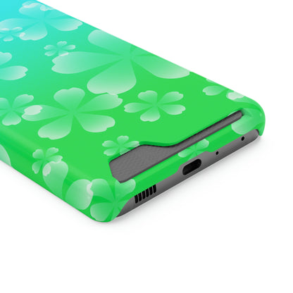 Green and Cherry Blossom Case With Card Holder