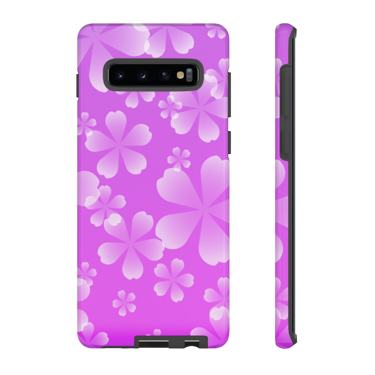 Purple with White Cherry Blossom Tough Cases