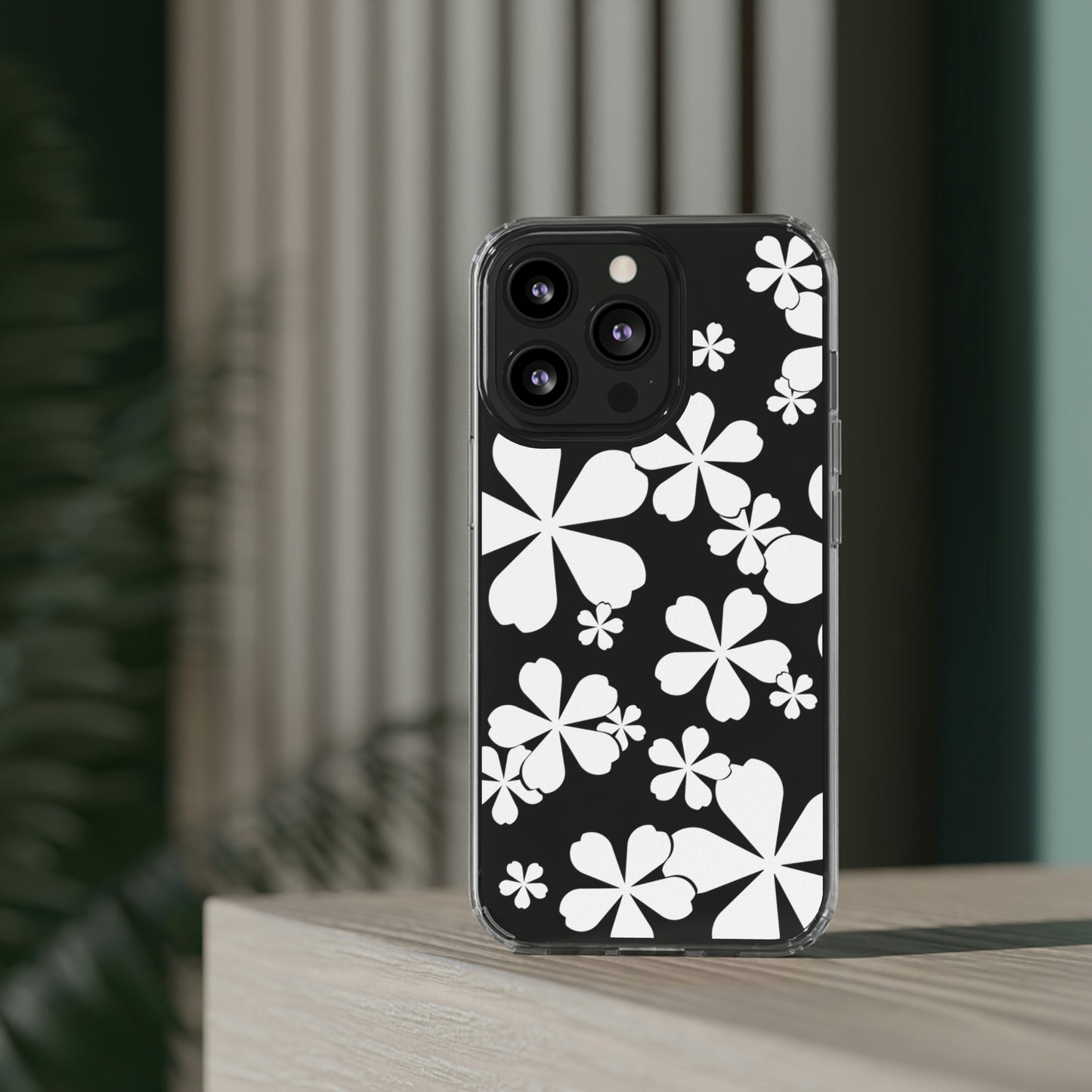 White Cherry Blossom Clear Cases