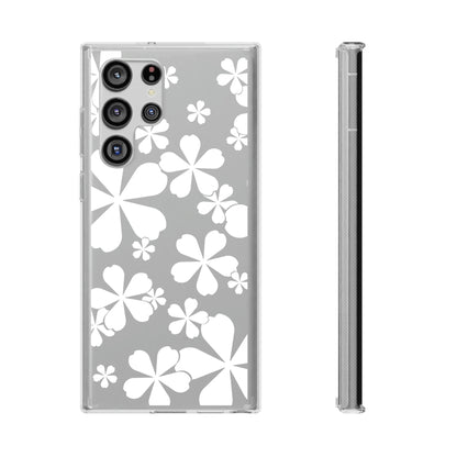 White Cherry Blossom Clear Cases