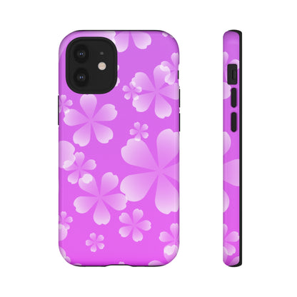 Purple with White Cherry Blossom Tough Cases