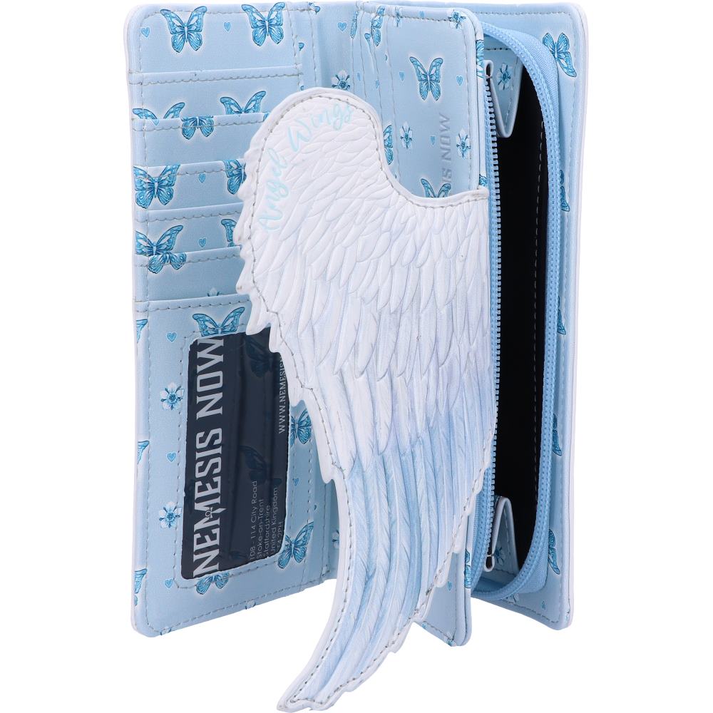 White Angel Wings Embossed Purse