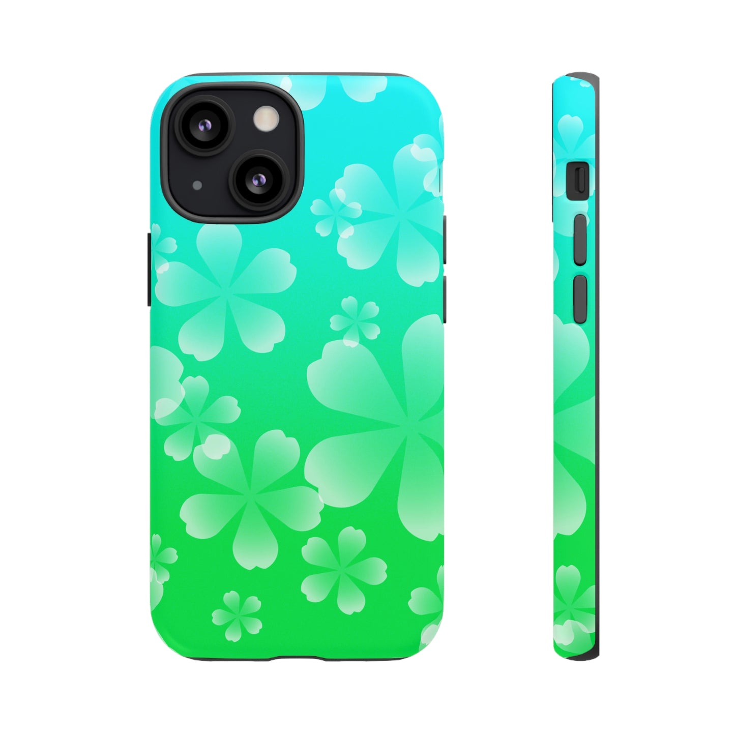 Green with Cherry  Blossoms Tough Cases