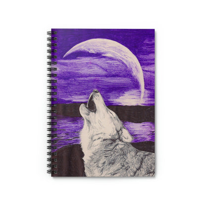 Howling Wolf Spiral Notebook - Ruled Line