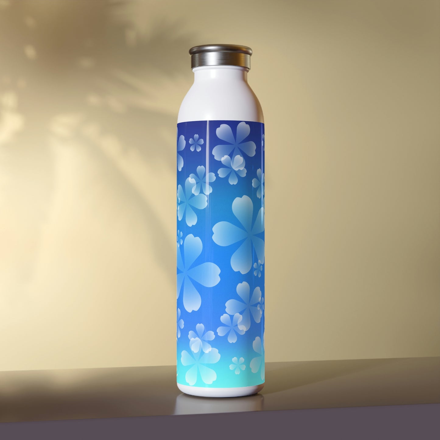 Blue Sakura Slim Water Bottle