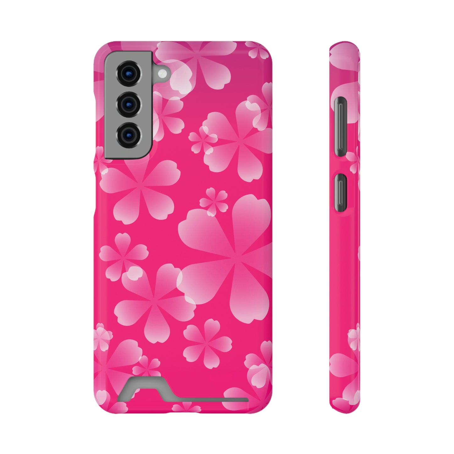 Pink and Cherry Blossom Case With Card Holder