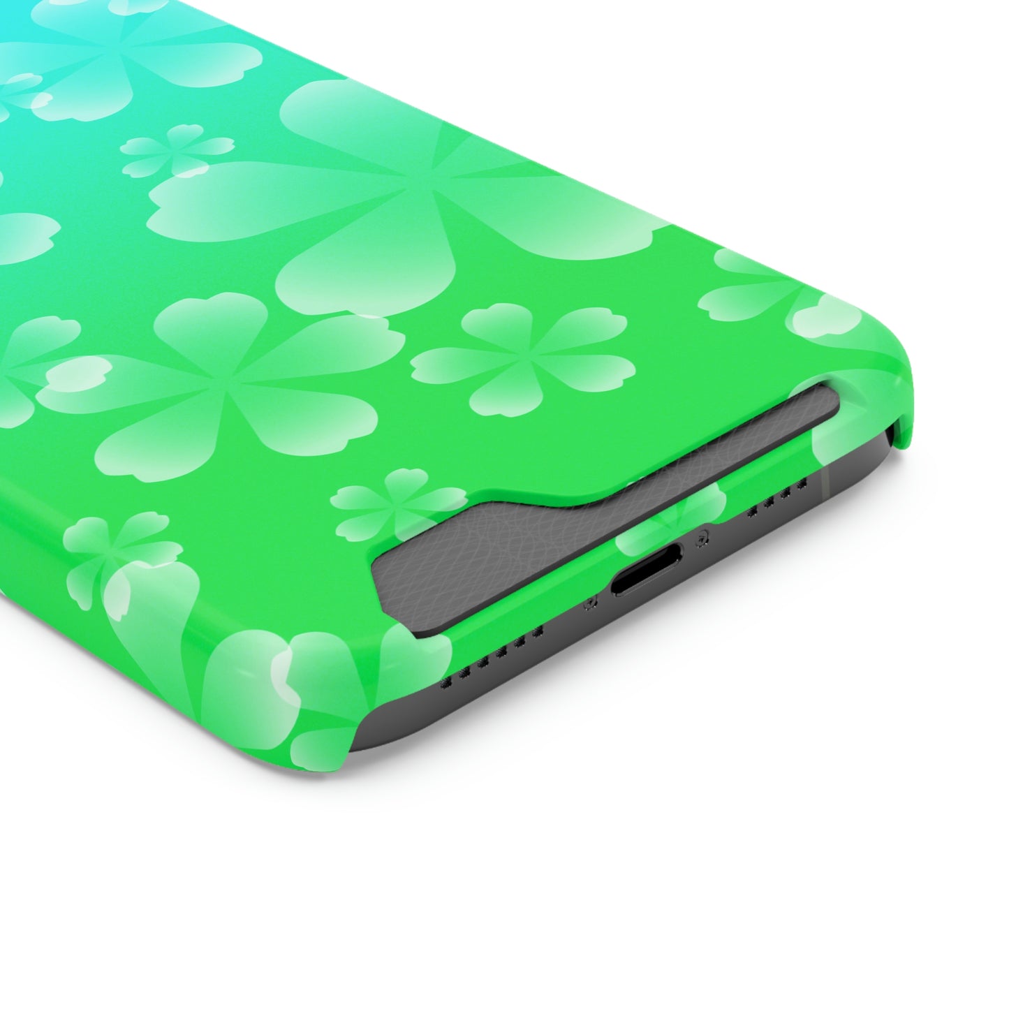 Green and Cherry Blossom Case With Card Holder