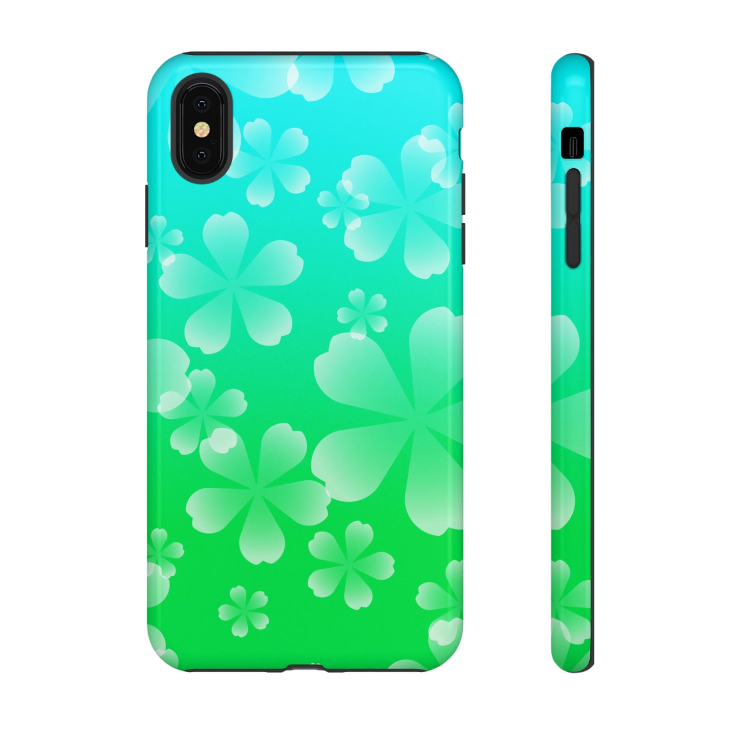 Green with Cherry  Blossoms Tough Cases