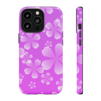 Purple with White Cherry Blossom Tough Cases