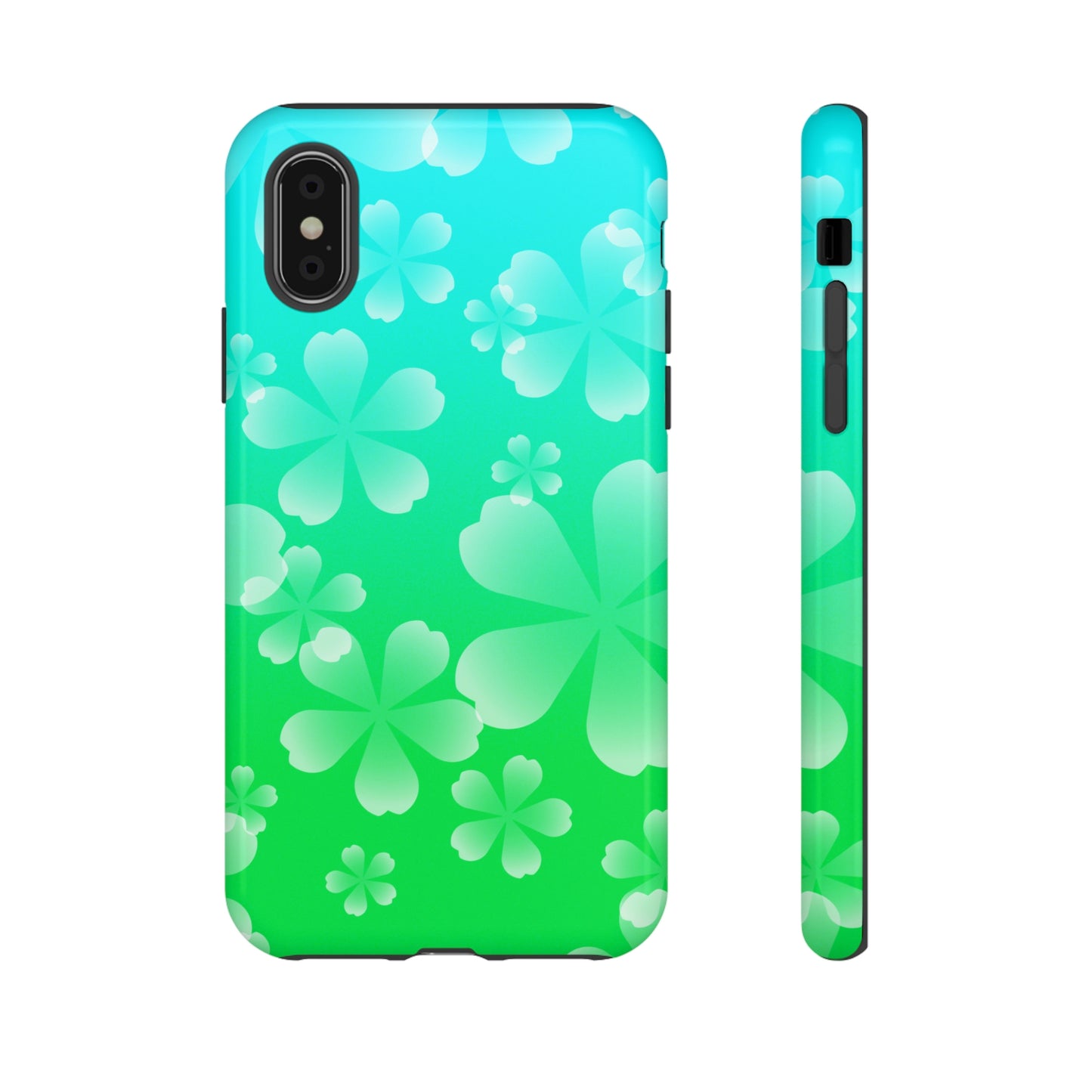 Green with Cherry  Blossoms Tough Cases