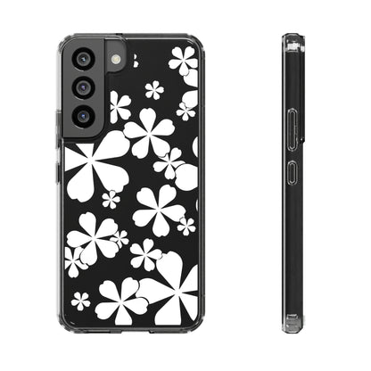 White Cherry Blossom Clear Cases