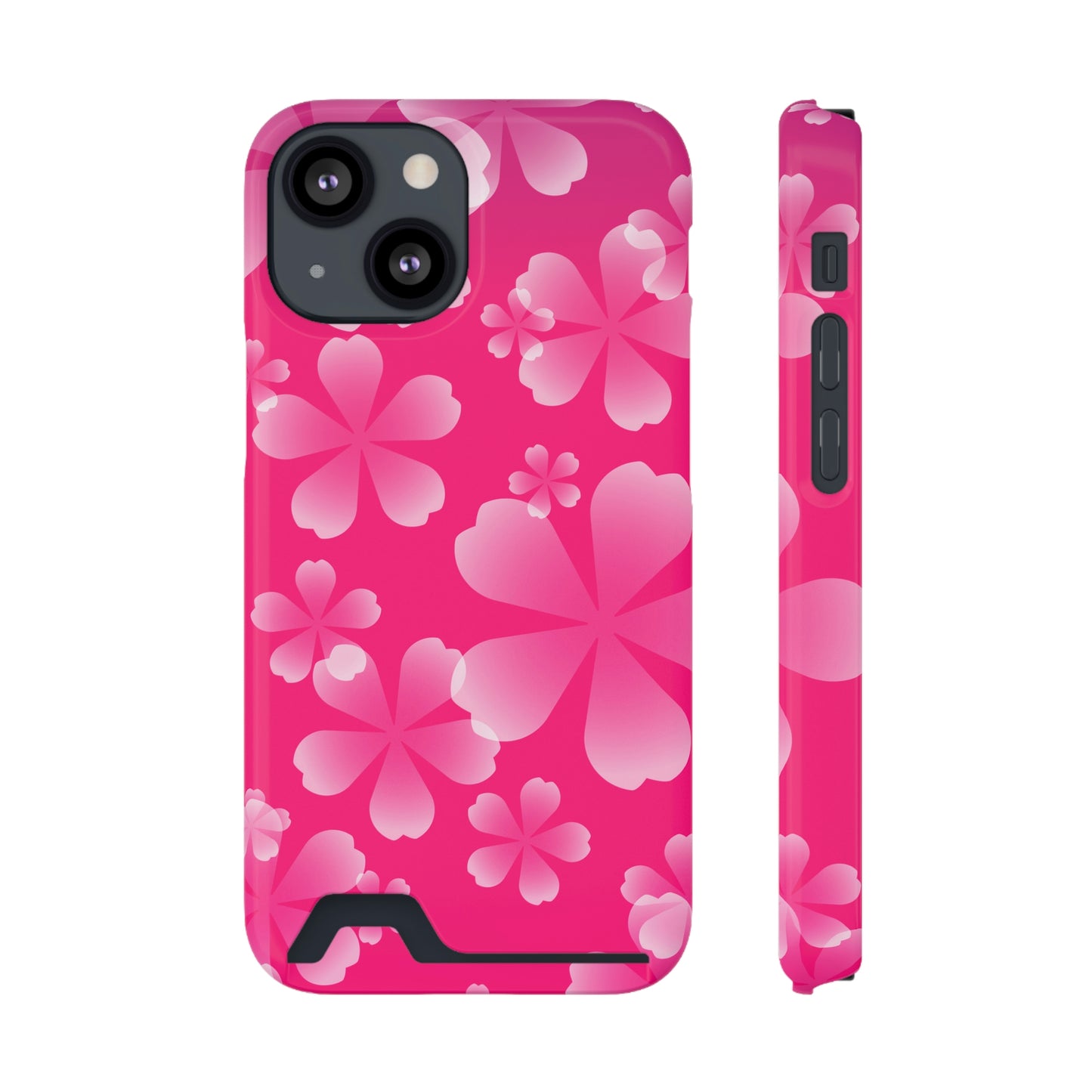 Pink and Cherry Blossom Case With Card Holder