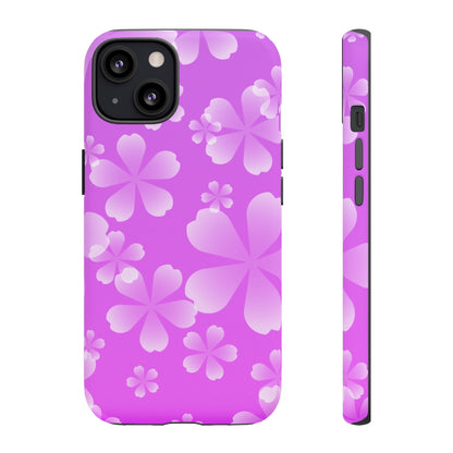 Purple with White Cherry Blossom Tough Cases