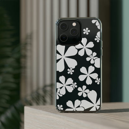 White Cherry Blossom Clear Cases