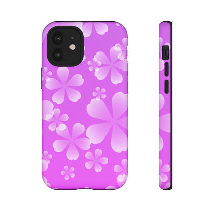 Purple with White Cherry Blossom Tough Cases