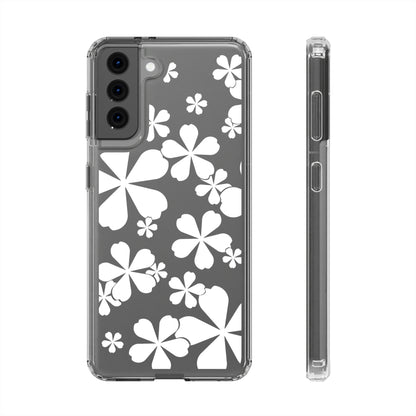 White Cherry Blossom Clear Cases